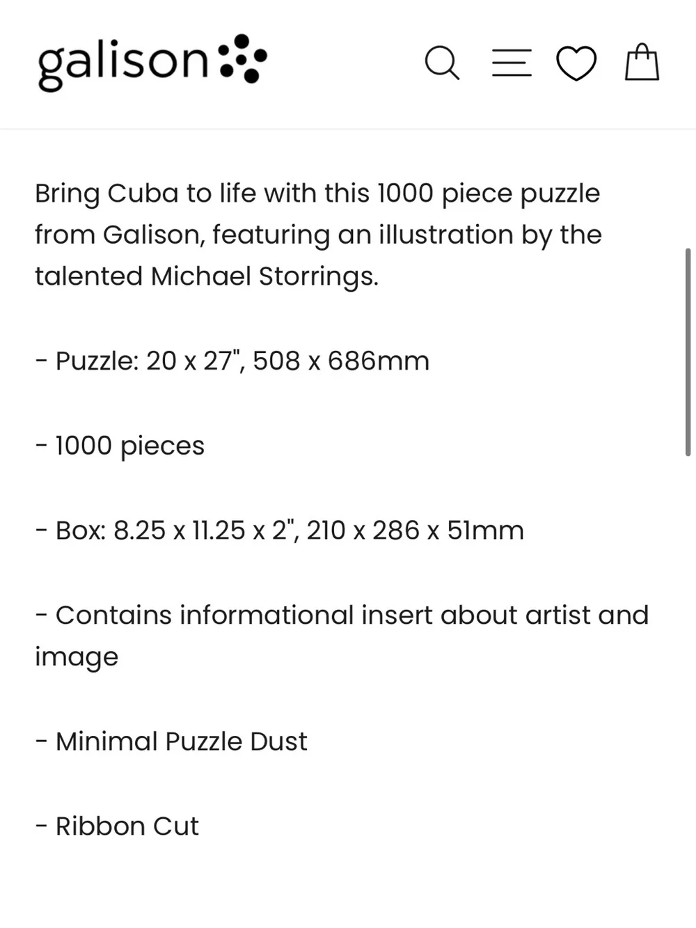 Galison Cuba 1000 Piece Puzzle